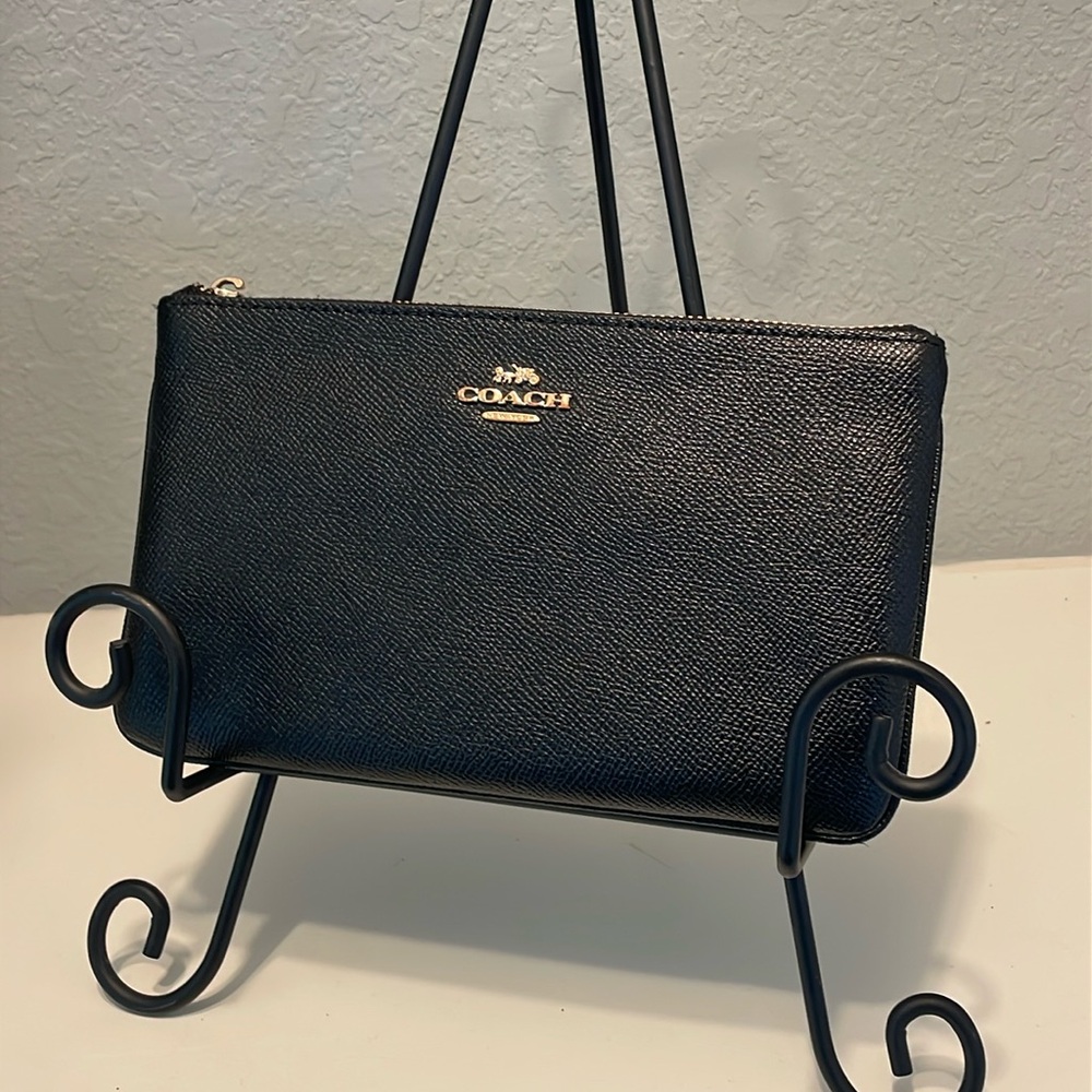 Coach wristlet, black leather.
